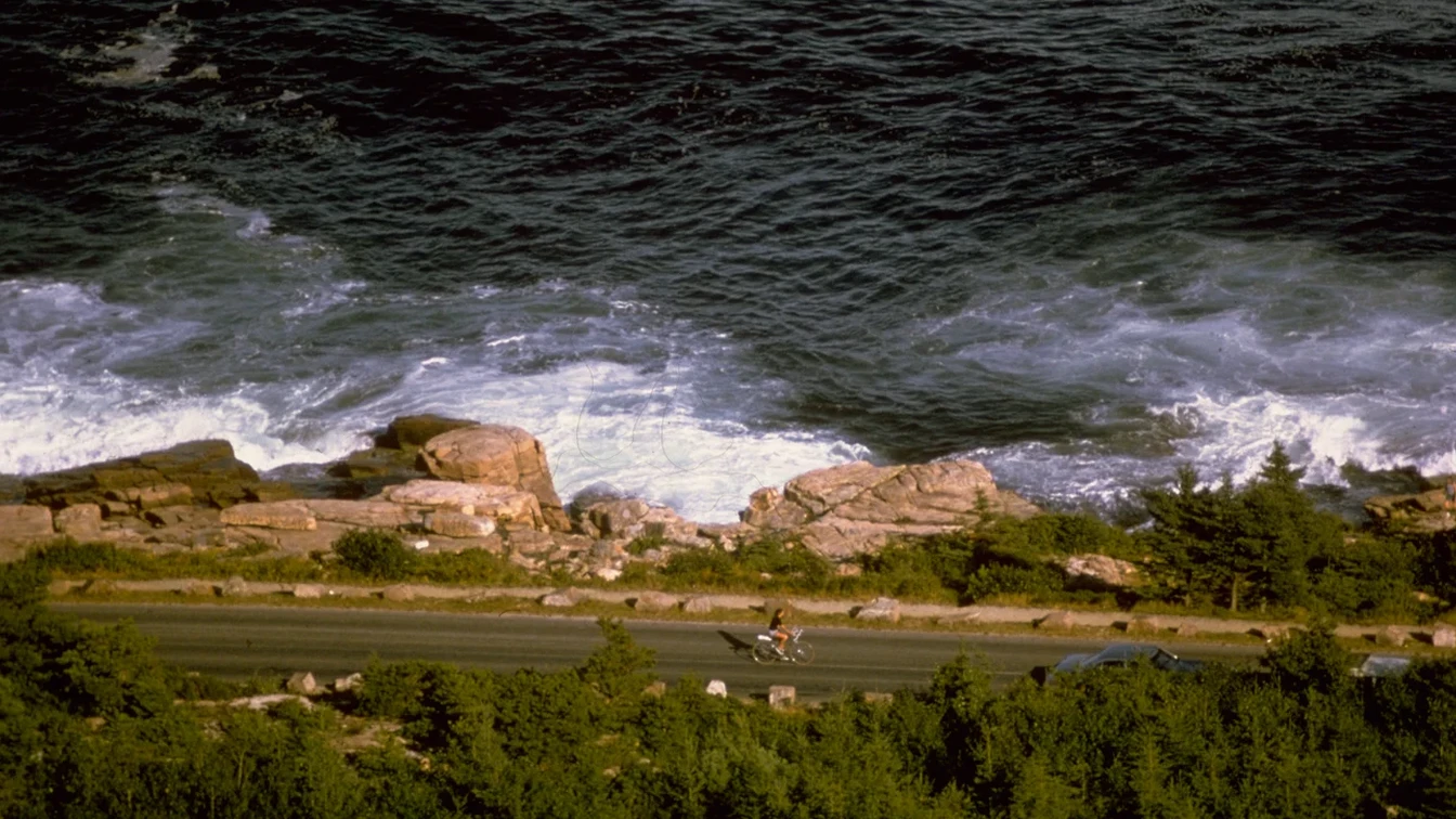 Ocean meeting the rocky shore of Acadia National Park