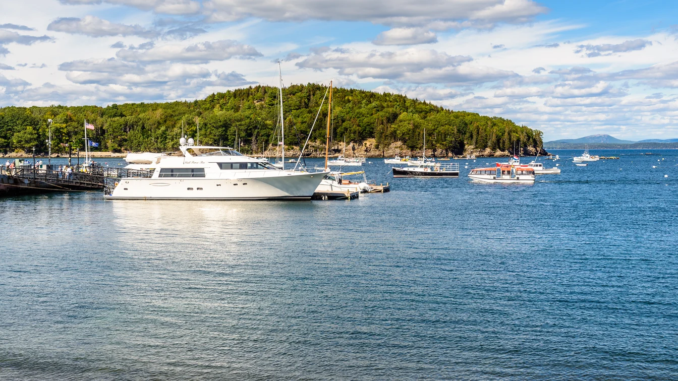 Boats and waterfront at Bar Harbor, Maine